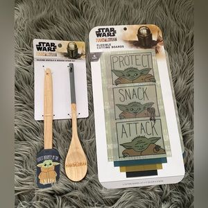 Star Wars Flexible Cutting Boards, Silicone Spatula & Wooden Spoon Set
